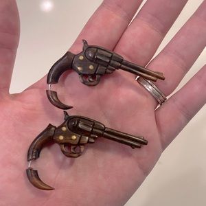 Wooden Pistol Earrings
